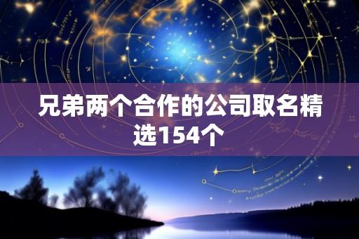 兄弟两个合作的公司取名精选154个